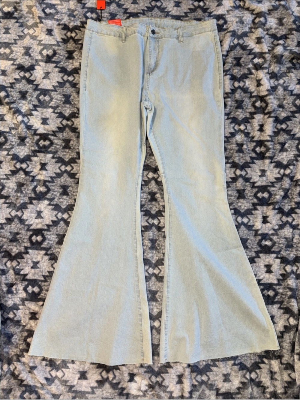 High-Rise Light Blue Flared Jeans - Women's Wide Leg